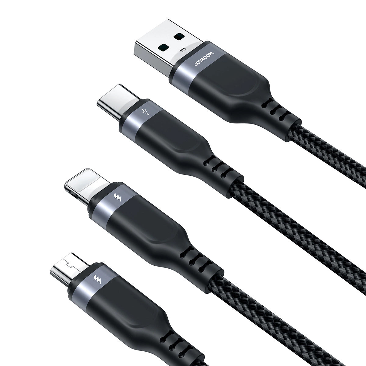 Cablu Incarcare USB-A - Lightning / microUSB / USB-C Joyroom S-A18, 18W, 1.2m, Negru