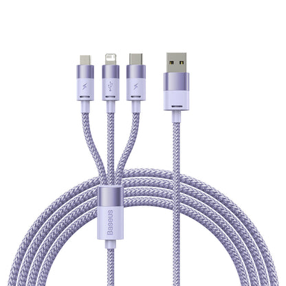 Cablu Incarcare USB-A - Lightning / microUSB / USB-C Baseus StarSpeed 3in1, 20W, 1.2m, Mov CAXS000005