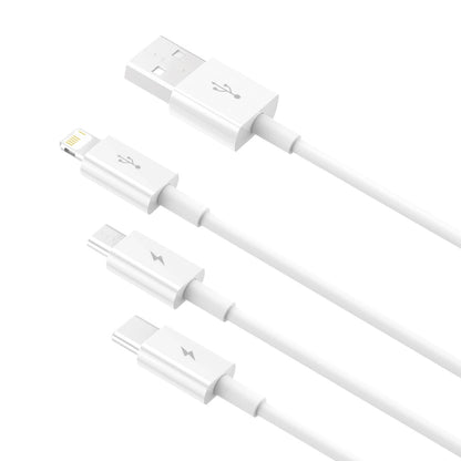 Cablu Incarcare USB-A - Lightning / microUSB / USB-C Baseus Superior Series, 20W, 0.5m, Alb