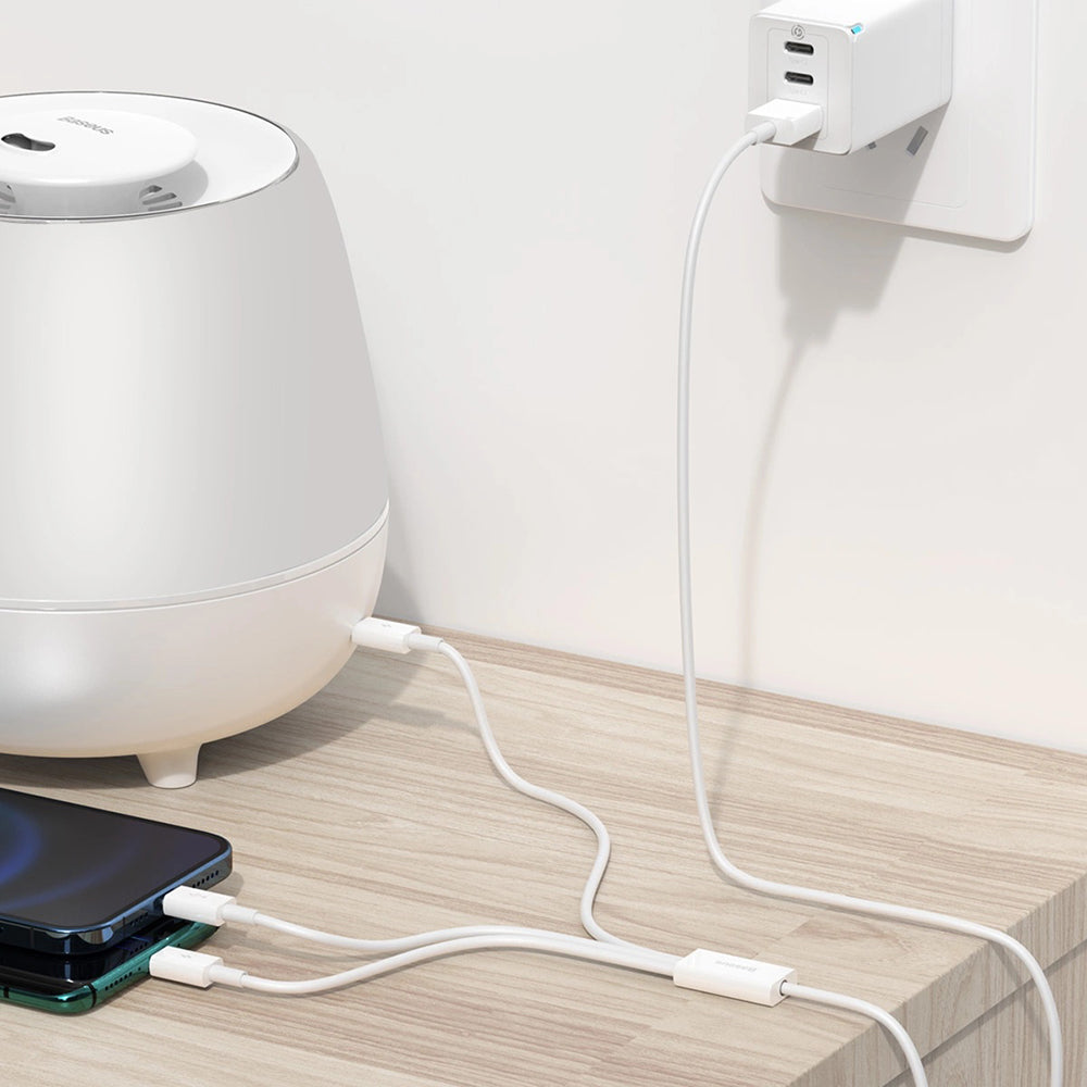 Cablu Incarcare USB-A - Lightning / microUSB / USB-C Baseus Superior 3in1 Series, 20W, 1m, Alb P10320105221-00