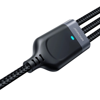 Cablu Incarcare USB-A - Lightning / microUSB / USB-C Joyroom S-A18 3in1, 20W, 0.3m, Negru