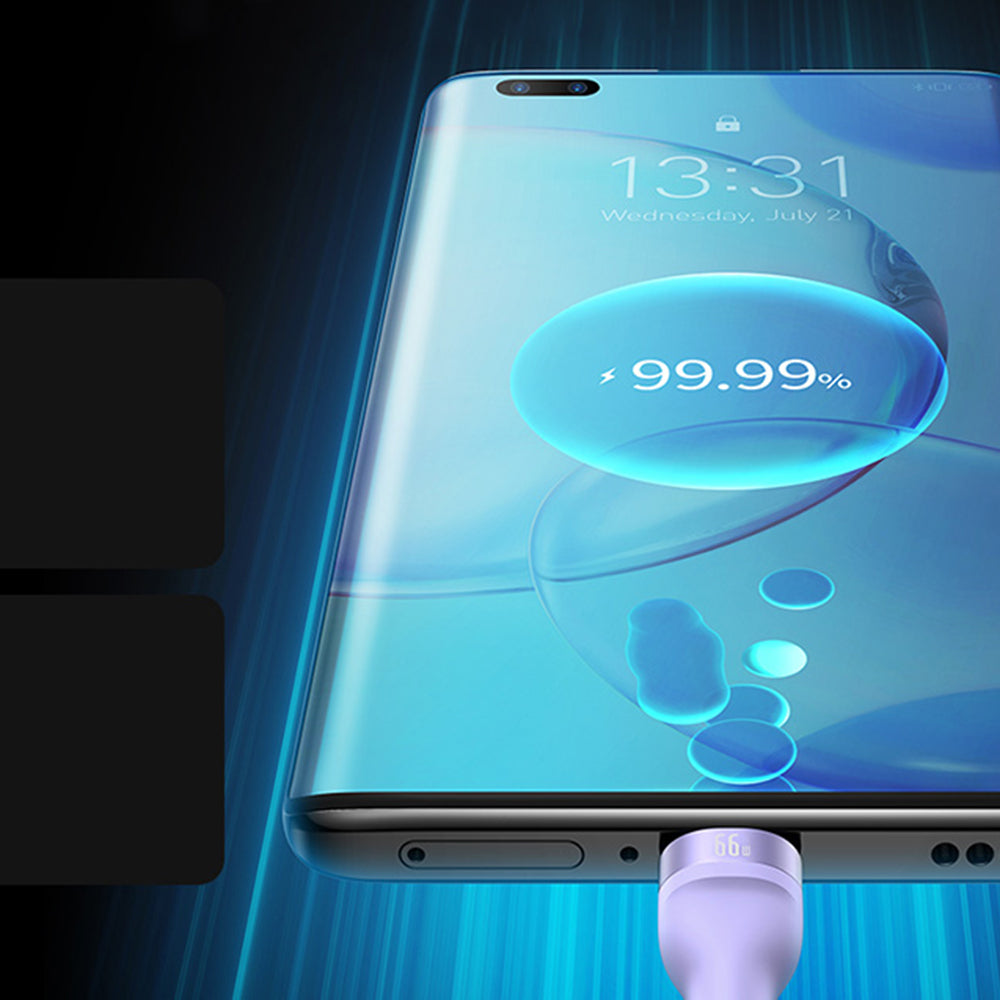 Cablu Incarcare USB-A - Lightning / microUSB / USB-C Baseus Flash Series II 3in1, 66W, 1.2m, Mov CASS040005