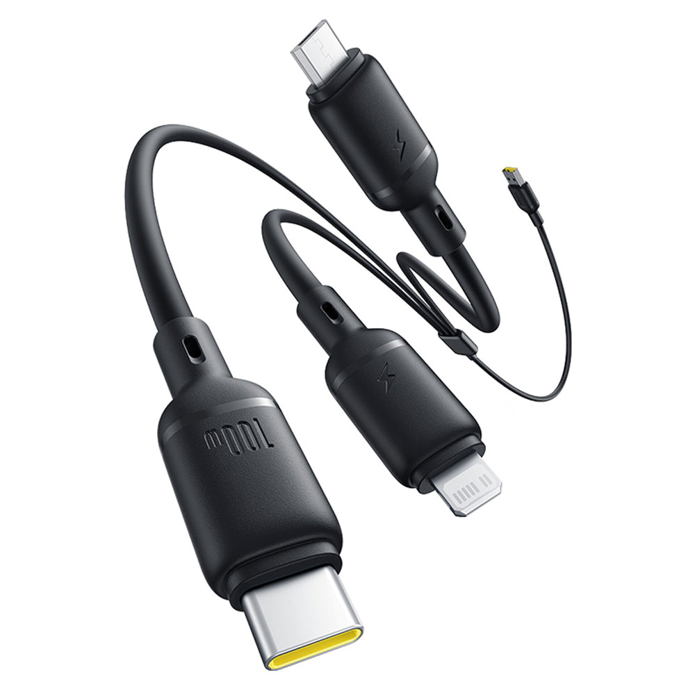 Cablu Incarcare USB-A - Lightning / microUSB / USB-C Baseus Silky 3in1, 100W, 1.5m, Negru P10377705123-00