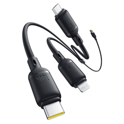 Cablu Incarcare USB-A - Lightning / microUSB / USB-C Baseus Silky 3in1, 100W, 1.5m, Negru P10377705123-00