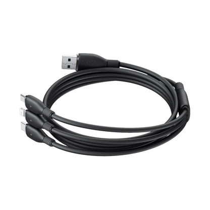 Cablu Incarcare USB-A - Lightning / microUSB / USB-C Baseus Ultra Fast 3in1, 18W, 1.3m, Negru P10376303121-00
