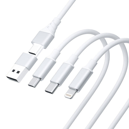 Cablu Incarcare USB-A / USB-C - Lightning / microUSB / USB-C 3MK Hyper 3in1, 12W, 1.5m, Alb