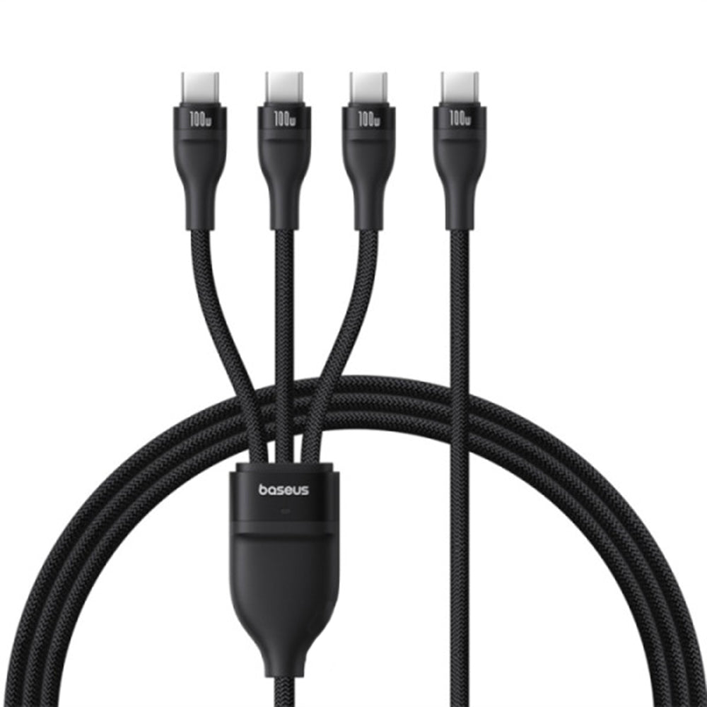 Cablu Incarcare USB-C - 3 x USB-C Baseus Flash Series III 3in1, 100W, 1.5m, Negru P10377503111-00