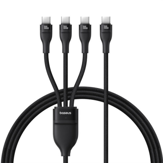 Cablu Incarcare USB-C - 3 x USB-C Baseus Flash Series III 3in1, 100W, 1.5m, Negru P10377503111-00