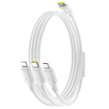 Cablu Incarcare USB-C - Lightning / microUSB / USB-C Baseus Silky 3in1, 100W, 1.5m, Alb P10377706213-00