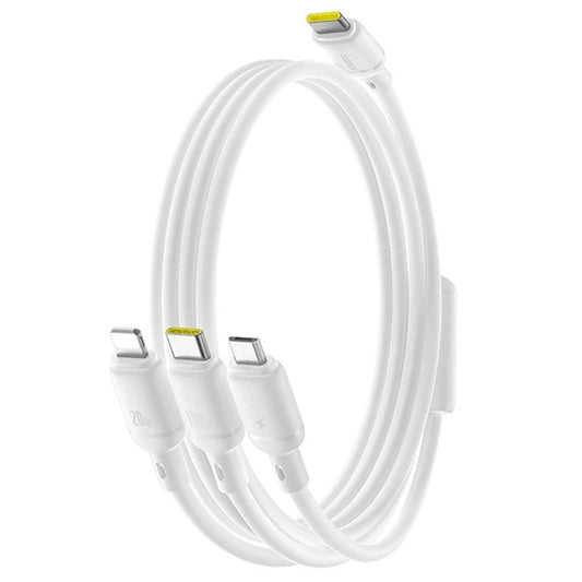 Cablu Incarcare USB-C - Lightning / microUSB / USB-C Baseus Silky 3in1, 100W, 1.5m, Alb P10377706213-00