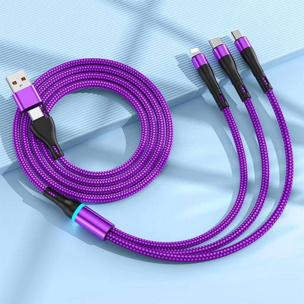 Cablu Incarcare USB-C / USB-A - Lightning / microUSB / USB-C OEM B6, 100W, 1.2m, Negru
