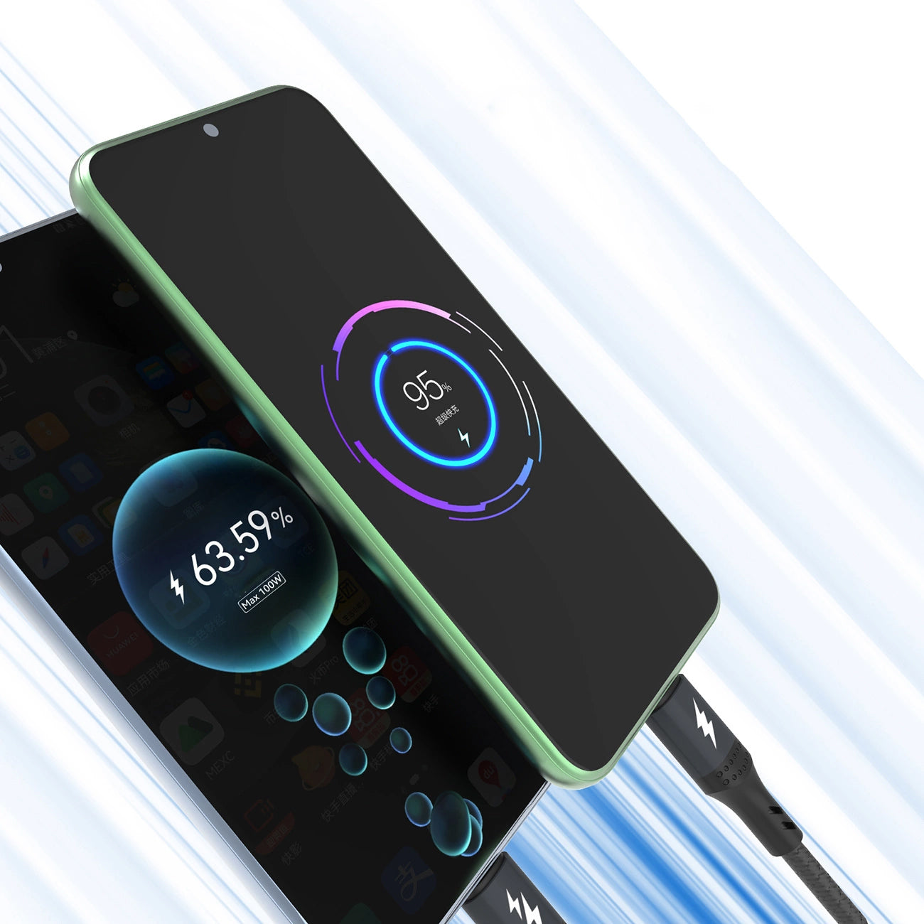 Cablu Incarcare USB-C - USB-C / USB-C Dudao L3F, 100W, 1.2m, Negru
