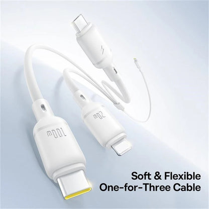 Cablu Incarcare USB-C - Lightning / microUSB / USB-C Baseus Silky 3in1, 100W, 1.5m, Alb P10377706213-00
