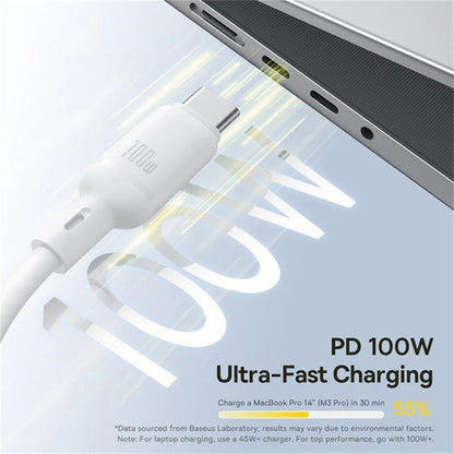 Cablu Incarcare USB-C - Lightning / microUSB / USB-C Baseus Silky 3in1, 100W, 1.5m, Alb P10377706213-00