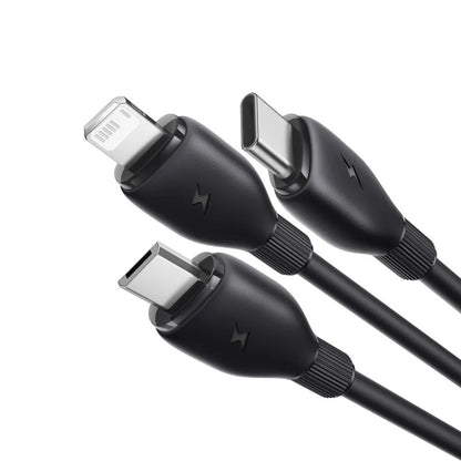 Cablu Incarcare USB-C - Lightning / microUSB / USB-C Baseus Ultra Fast 3in1, 20W, 0.8m, Negru P10377501111-00