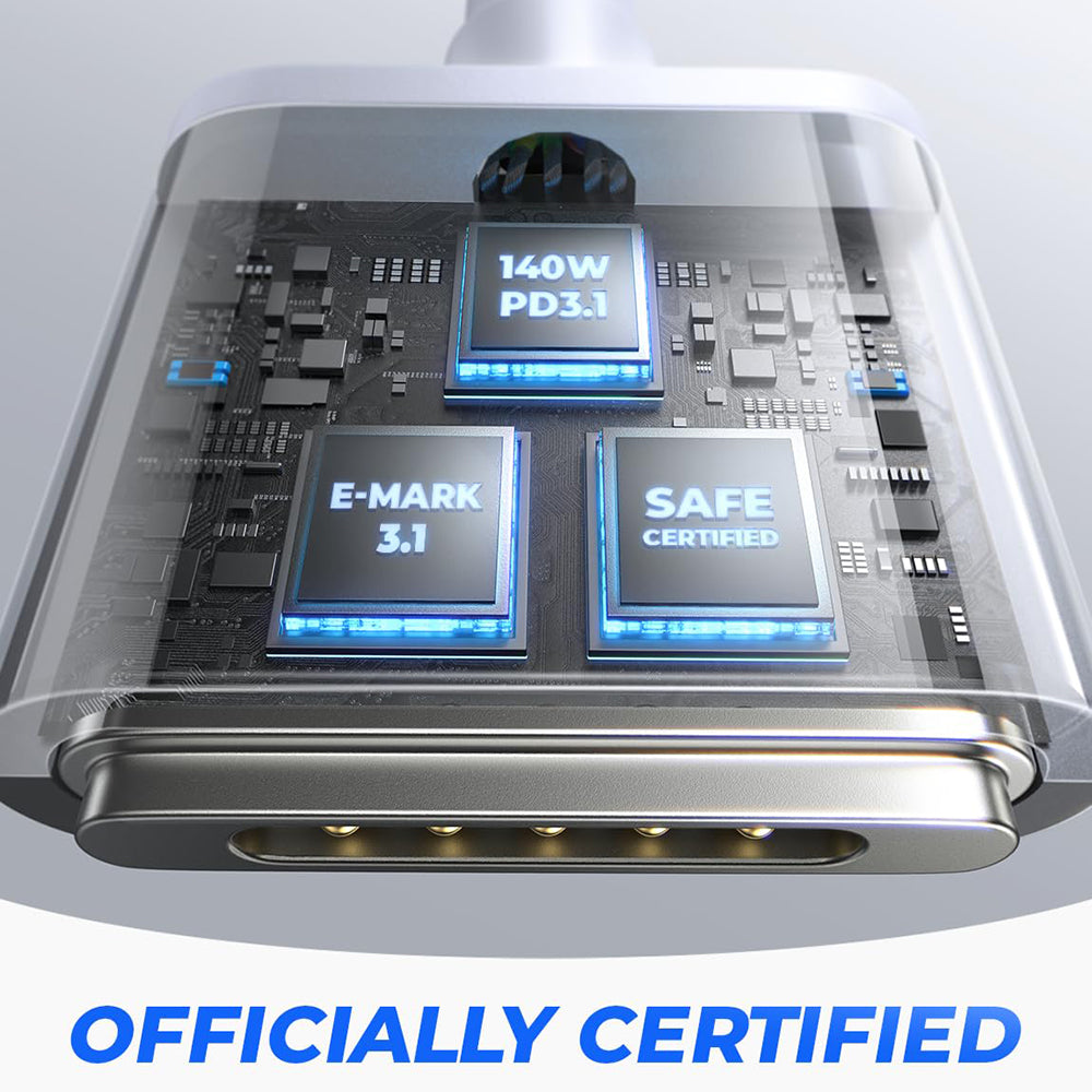 Cablu Incarcare USB-C - MagSafe 3 Lisen, 140W, 2m, Argintiu YL0123070001