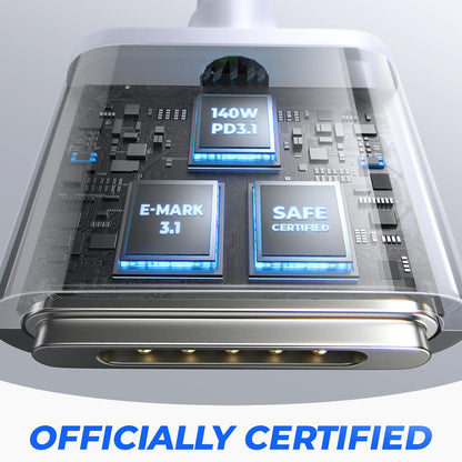 Cablu Incarcare USB-C - MagSafe 3 Lisen, 140W, 2m, Argintiu YL0123070001