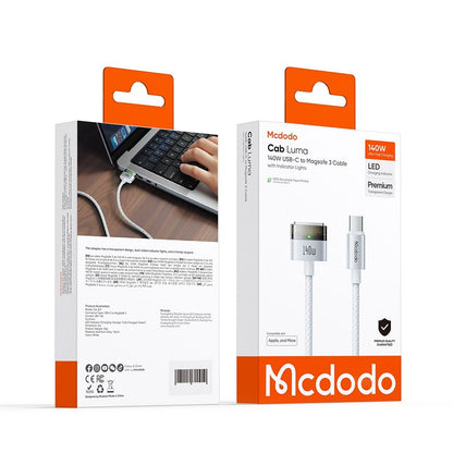 Cablu Incarcare McDodo CA-2071, USB-C - MagSafe 3, 140W, 2m, Alb