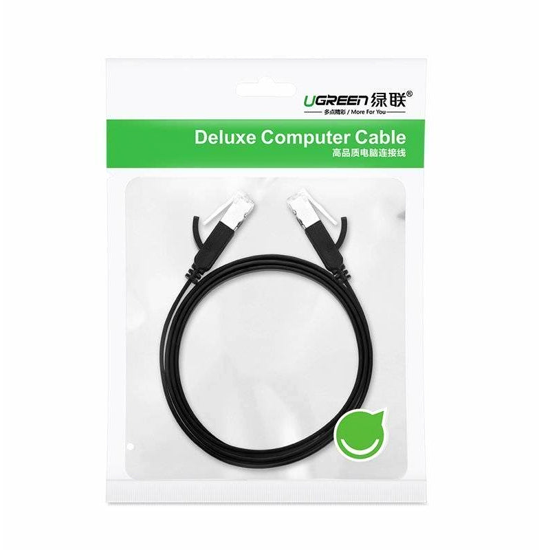 Cablu Retea UGREEN NW101 Flat, UTP, Cat6, 1m, Negru