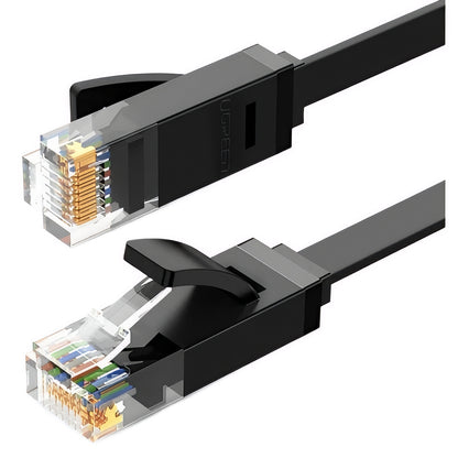 Cablu Retea UGREEN NW102 Flat, UTP, Cat6, 0.5m, Negru