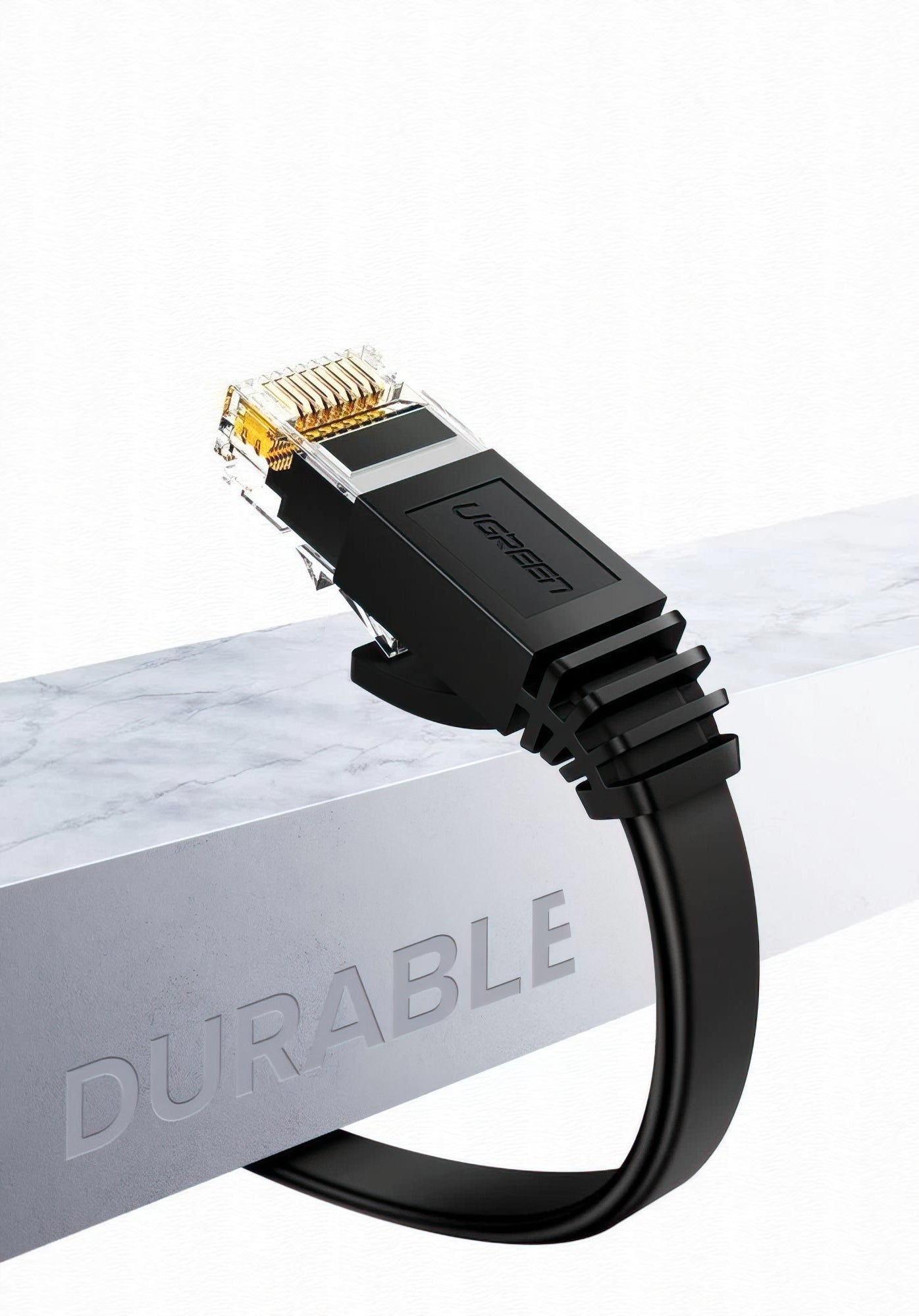 Cablu Retea UGREEN NW102 Flat, UTP, Cat6, 3m, Negru