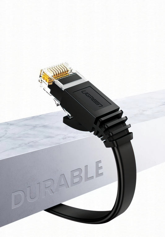 Cablu Retea UGREEN NW102 Flat, UTP, Cat6, 3m, Negru