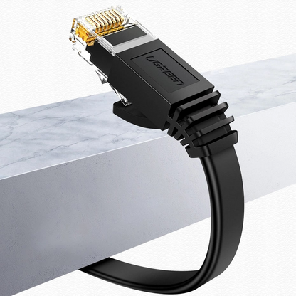 Cablu Retea UGREEN NW102 Flat, UTP, Cat6, 0.5m, Negru
