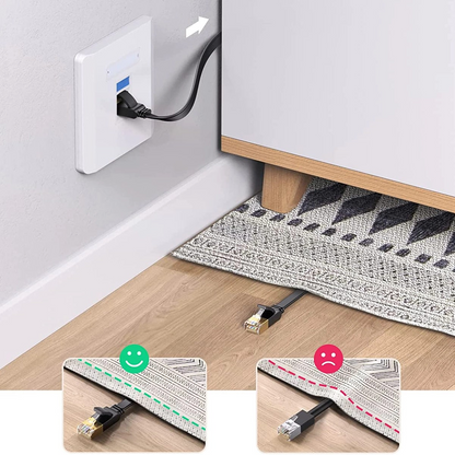 Cablu Retea UGREEN NW102 Flat, UTP, Cat6, 0.5m, Negru