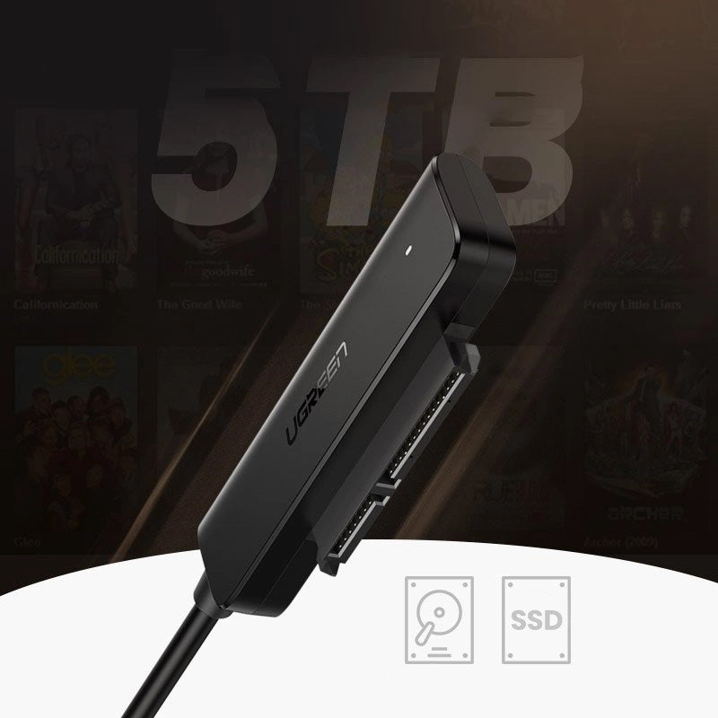Cablu UGREEN CM321, USB-A 3.0 - SATA 2.5inch, 0.5m, Negru