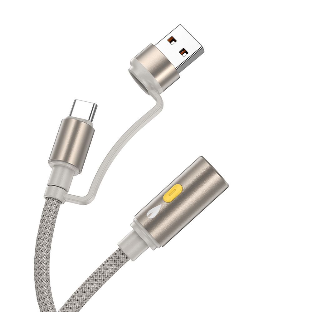 Bricheta Electrica HOCO UA38B, USB-C / USB-A, 0.3m, Auriu