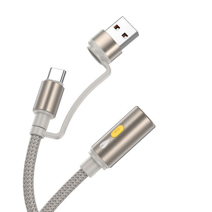 Bricheta Electrica HOCO UA38B, USB-C / USB-A, 0.3m, Auriu