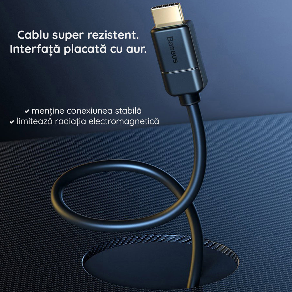 Cablu Video Baseus High Definition, HDMI - HDMI, 4K, 5m, Negru CAKGQ-D01