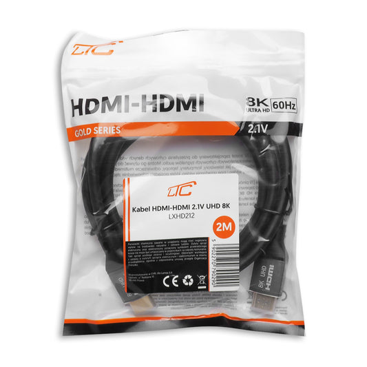 Cablu Video LTC Gold, HDMI - HDMI, 8K, 2m, Negru