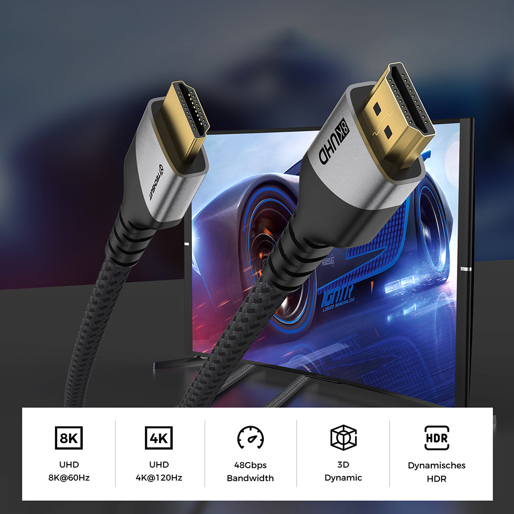 Cablu Video Techsuit NexusVision Pro CX3, HDMI - HDMI, 8K, 2m, Gri