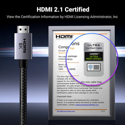 Cablu Video UGREEN HD171, HDMI - HDMI, 8K, 1m, Negru