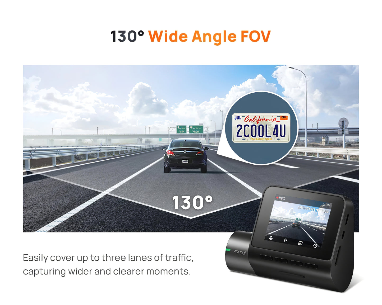Camera Auto 70mai Dash Cam A200, 1080P, Wi-Fi, Afisaj 2inch