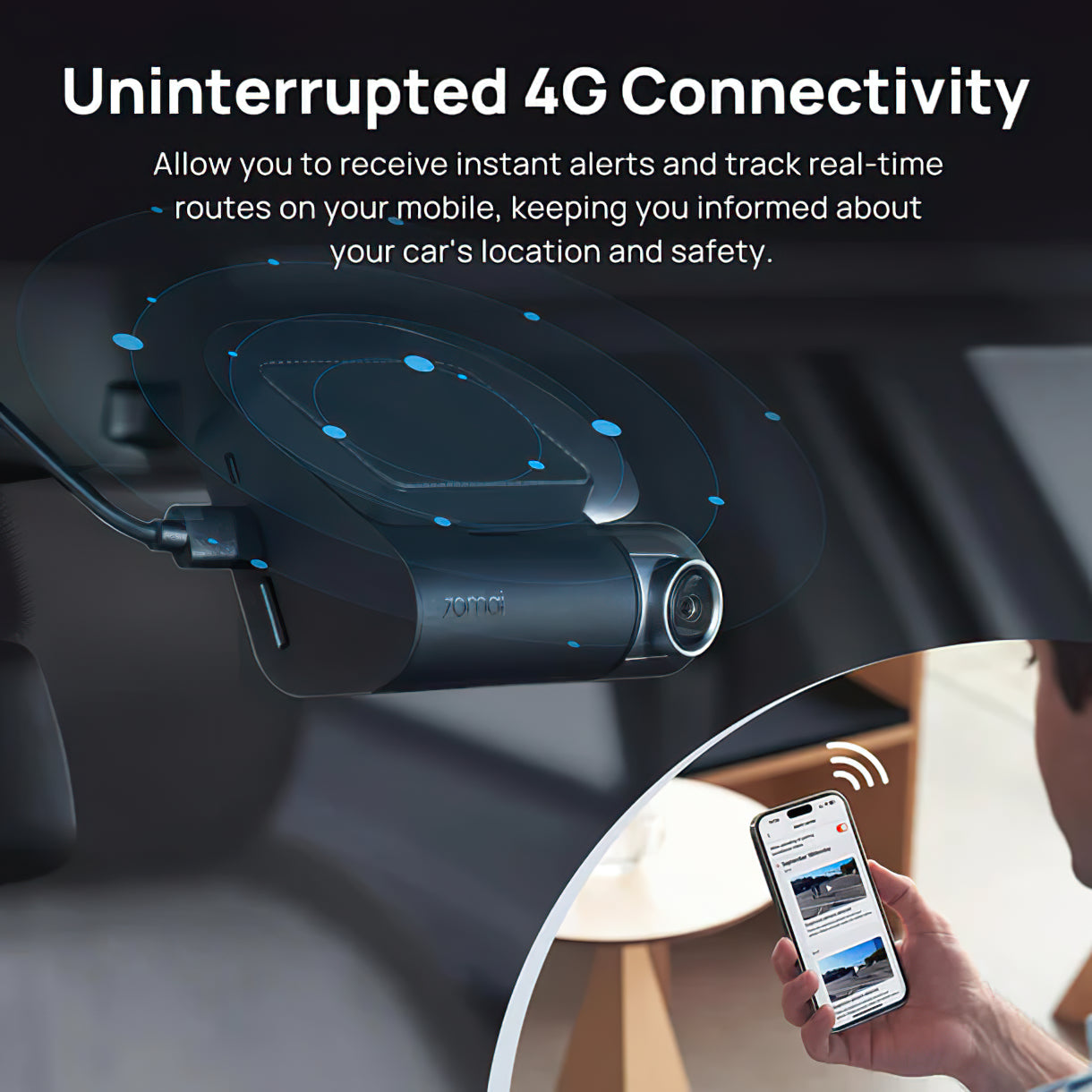 Camera Auto 70mai Dash Cam A510, 3K, GPS, Wi-Fi, Afisaj 2inch 2AOK9-A510