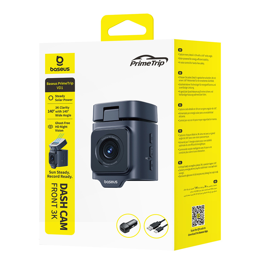 Camera Auto Baseus PrimeTrip VD1, 3K, Wi-Fi, GPS, Afisaj 1.54inch, Resigilata C10669000123-00