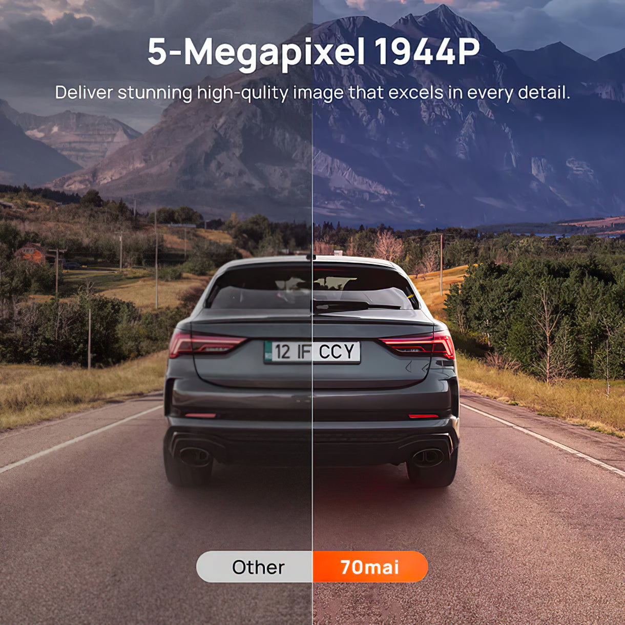 Camera Auto Fata Spate 70mai Dash Cam A510, 3K, GPS, Wi-Fi, Afisaj 2inch