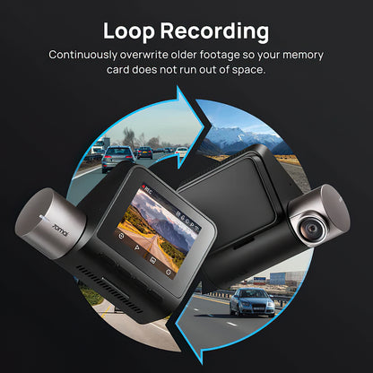 Camera Auto Fata Spate 70mai Dash Cam A510, 3K, GPS, Wi-Fi, Afisaj 2inch