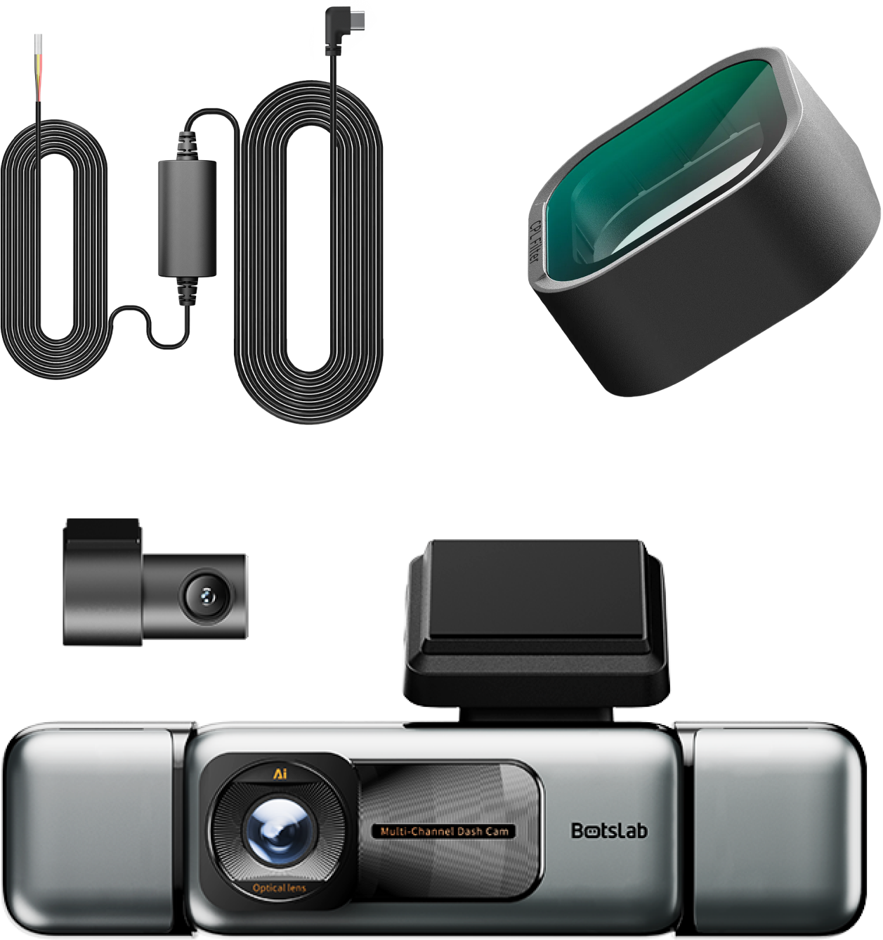 Camera Auto Fata Spate Botslab G980H 4CH, 3K, Wi-Fi, GPS, Afisaj 3.18inch