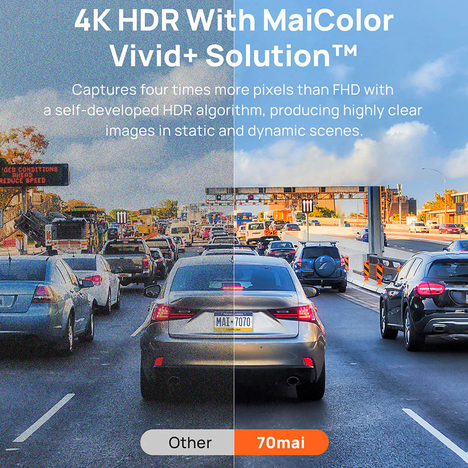 Camera Auto Fata Spate 70mai Dash Cam A810, 4K, Wi-Fi, GPS, Afisaj 3inch