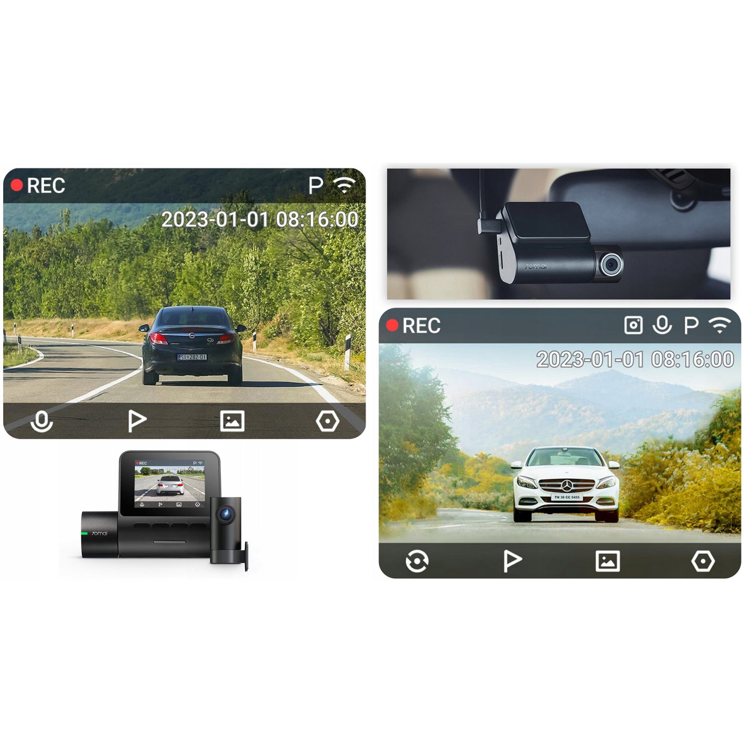 Camera Auto Fata Spate 70mai Dash Cam A200, 1080P, Wi-Fi, Afisaj 2inch