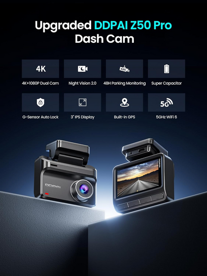 Camera Auto Fata Spate DDPAI Z50 Pro Dual, 4K, Wi-Fi, GPS, Afisaj 3inch