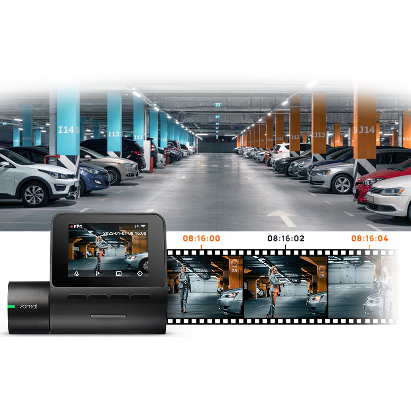 Camera Auto Fata Spate 70mai Dash Cam A200, 1080P, Wi-Fi, Afisaj 2inch