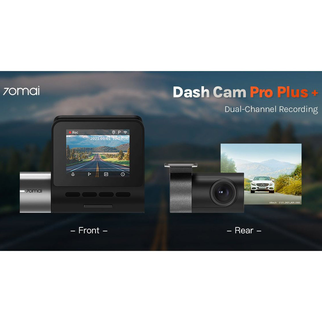 Camera Auto Fata Spate 70mai Dash Cam A200, 1080P, Wi-Fi, Afisaj 2inch