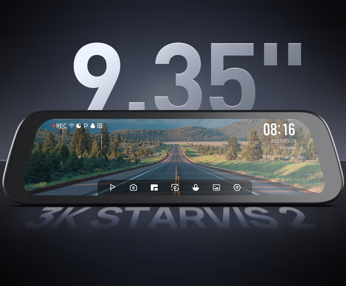 Camera Auto Fata Spate 70mai Dash Cam S500, 3K, Wi-Fi, Afisaj 9.35inch