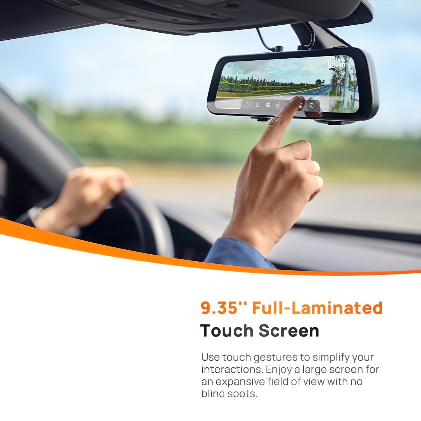 Camera Auto Fata Spate 70mai Dash Cam S500, 3K, Wi-Fi, Afisaj 9.35inch
