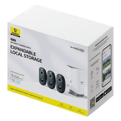 Camera de Supraveghere Baseus N1, Wi-Fi, 2K, IP67, Exterior, Set 3 bucati S0TW012131