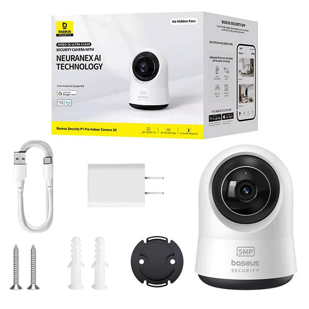 Camera de Supraveghere Baseus P1 Pro, Wi-Fi, 3K, Interior, Alba S0TW002131